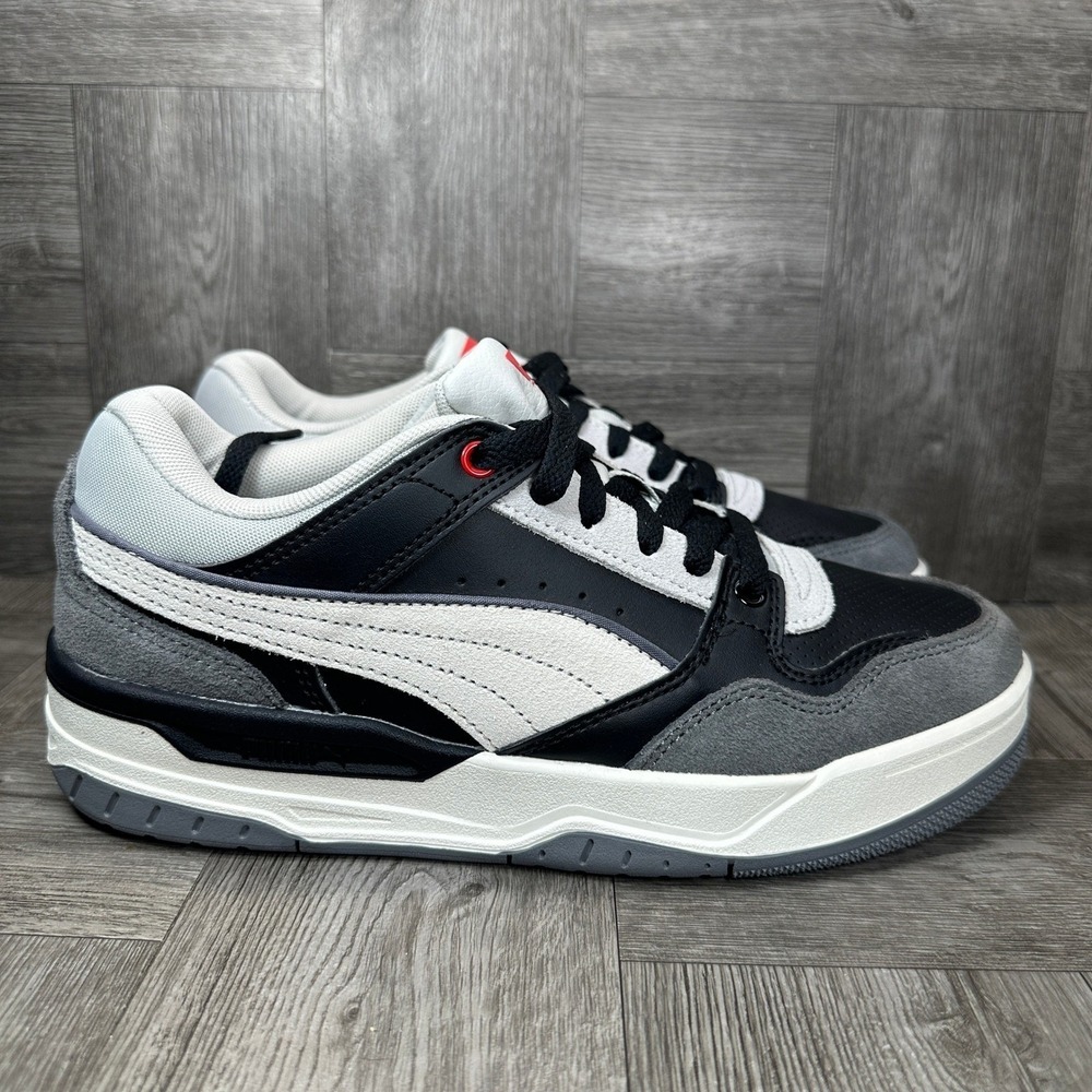 Puma Rebound Layup Mens 7.5 Black White Grey Basketball Sneakers NEW 400214-03
